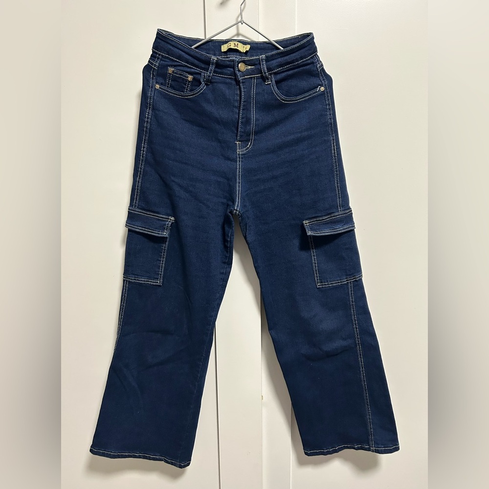 Navy blue cargo jeans Size S